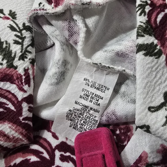 No Comment Size Large White Floral Print High Waist Pull-On Bodycon Skirt - Picture 6 of 7